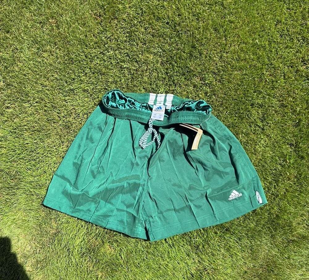 Adidas Vintage Green Shiny Soccer Shorts with Tags